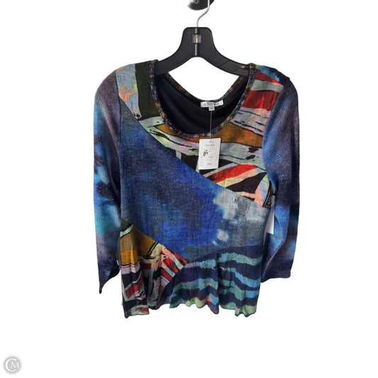 Tunic Long Sleeve By Adore In Black & Blue, Size: L