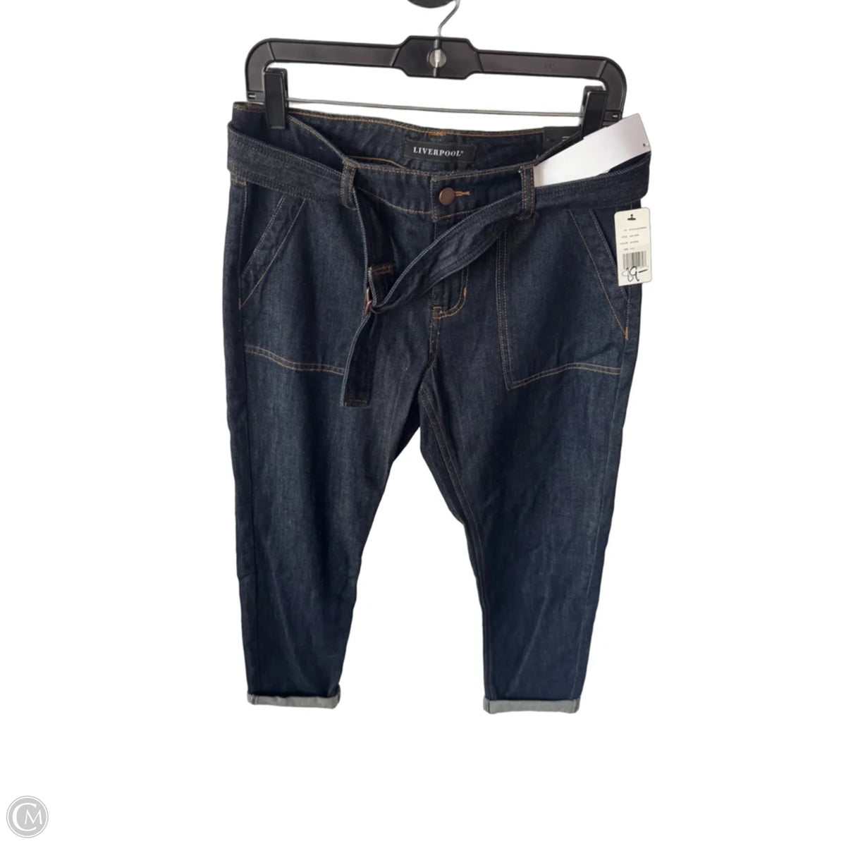Jeans Boyfriend By Liverpool In Blue Denim, Size: 4