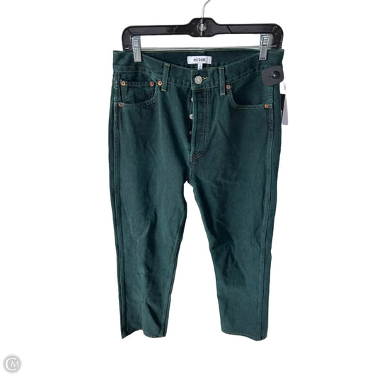 Jeans Straight By Re/done In Green Denim, Size: 6