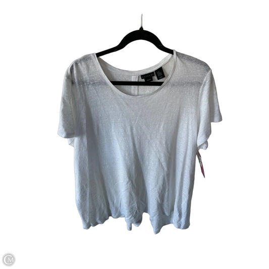 Top Short Sleeve By Tahari In White, Size: 2x