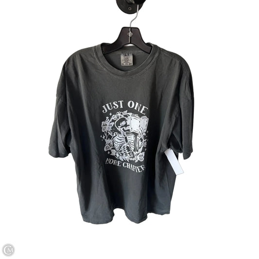 Top Short Sleeve Basic By Comfort Colors In Grey & White, Size: 2x