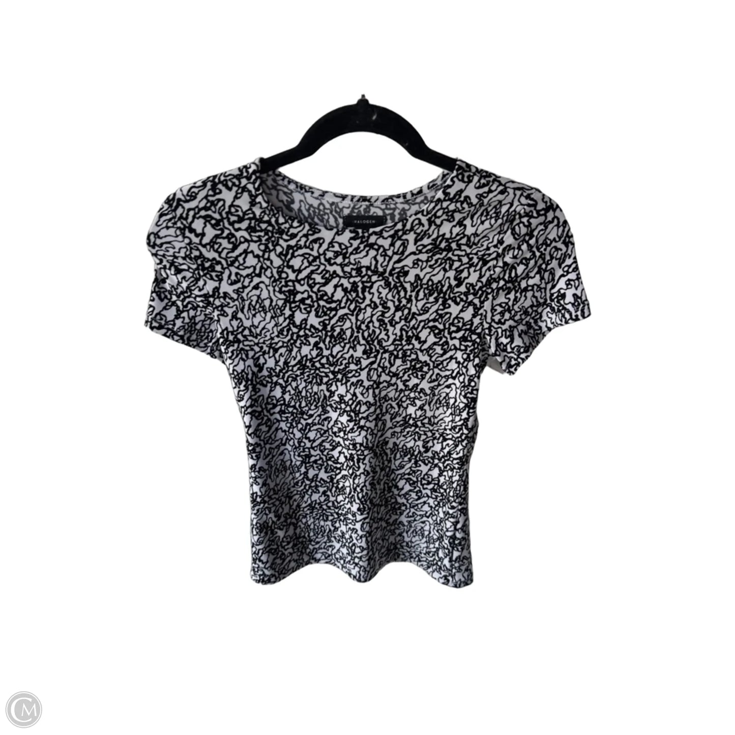 Top Short Sleeve By Halogen In Black & White, Size: Xs
