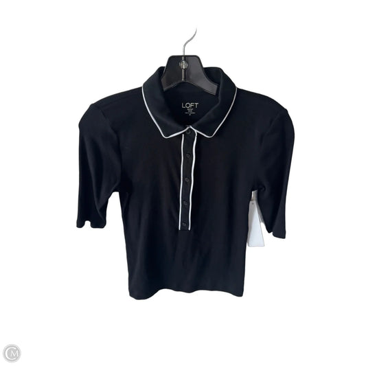 Top Short Sleeve By Loft In Black & White, Size: Sp