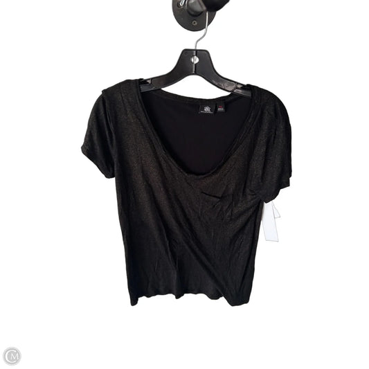 Top Short Sleeve By Rock And Republic In Black & Gold, Size: Xs