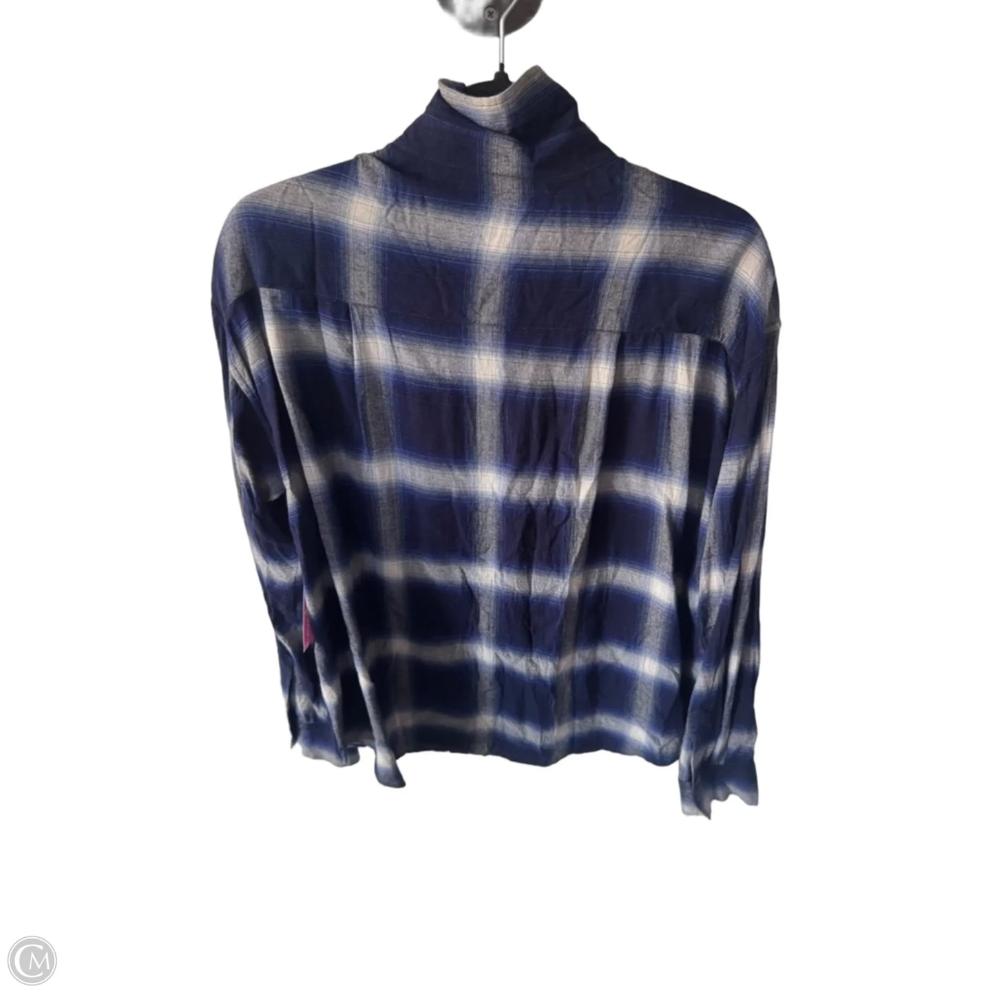 Top Long Sleeve By Vince In Blue & White, Size: S