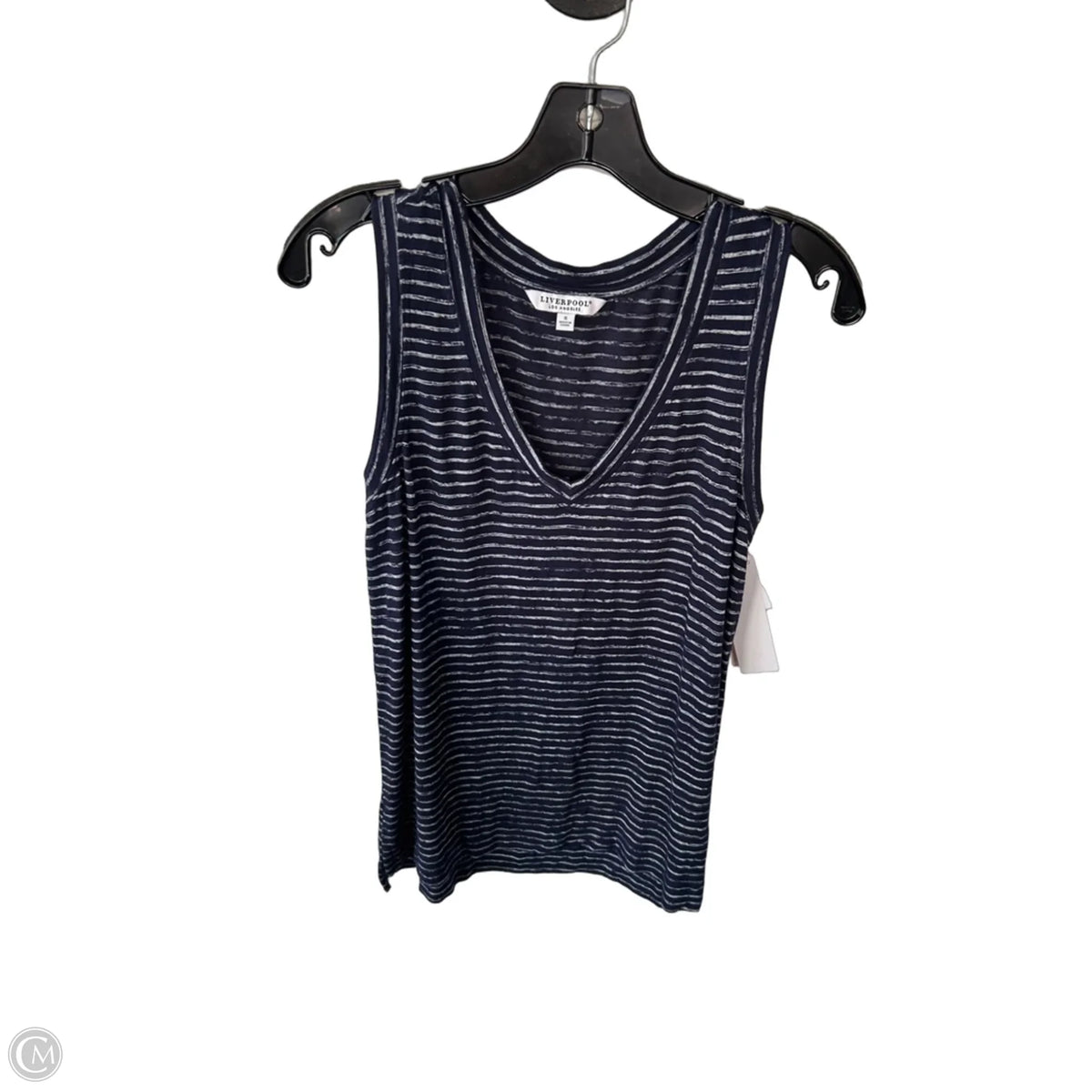 Top Sleeveless Basic By Liverpool In Blue & White, Size: S