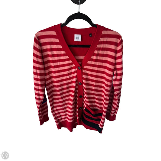 Sweater Cardigan By Cabi In Pink & Red, Size: S