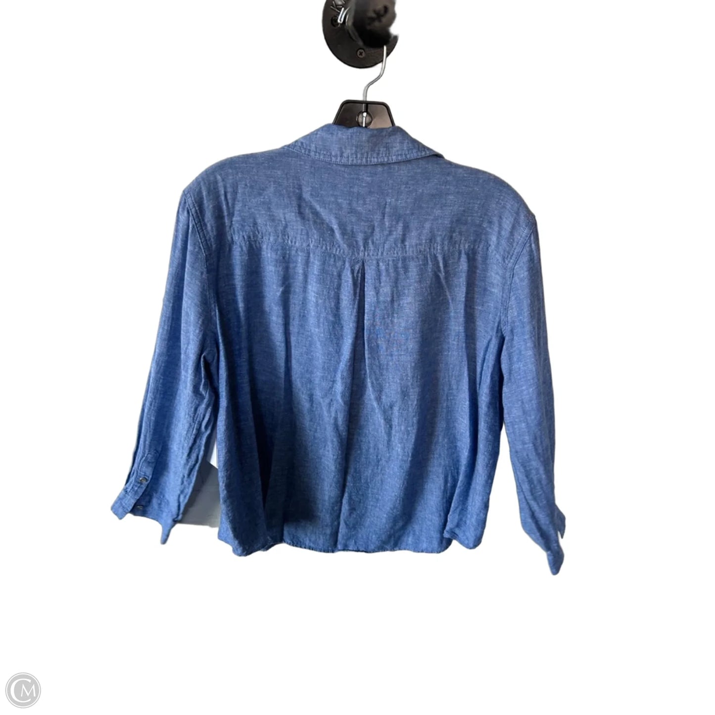 Top Long Sleeve By West Bound In Blue Denim, Size: Lp