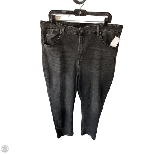 Jeans Straight By Risen In Black Denim, Size: 22