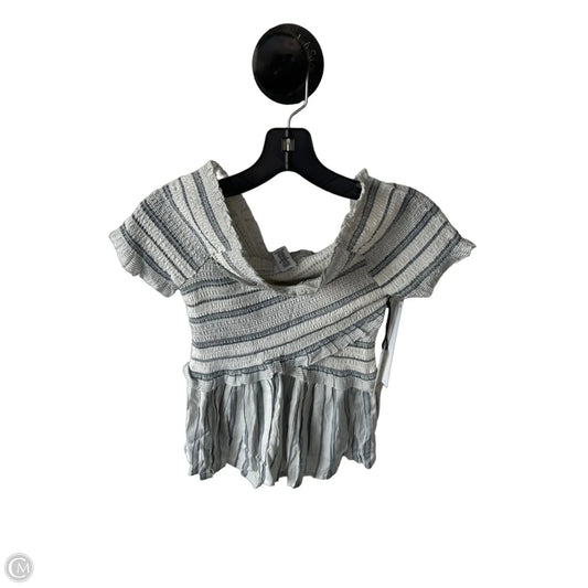Top Short Sleeve By Japna In Blue & White, Size: Xs