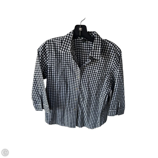 Top 3/4 Sleeve By Lauren By Ralph Lauren In Black & White, Size: Mp