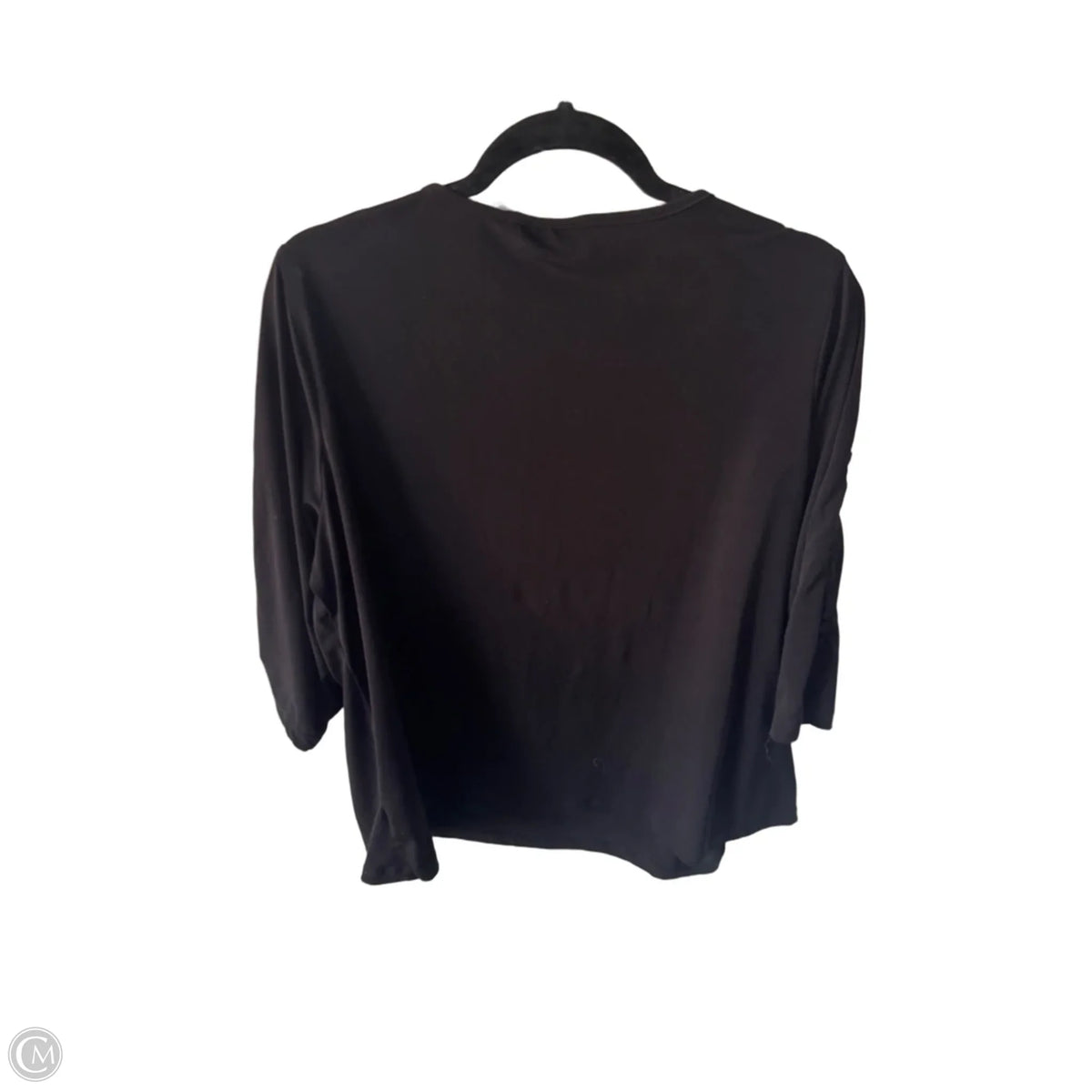 Top 3/4 Sleeve By Susan Graver In Black, Size: 1x