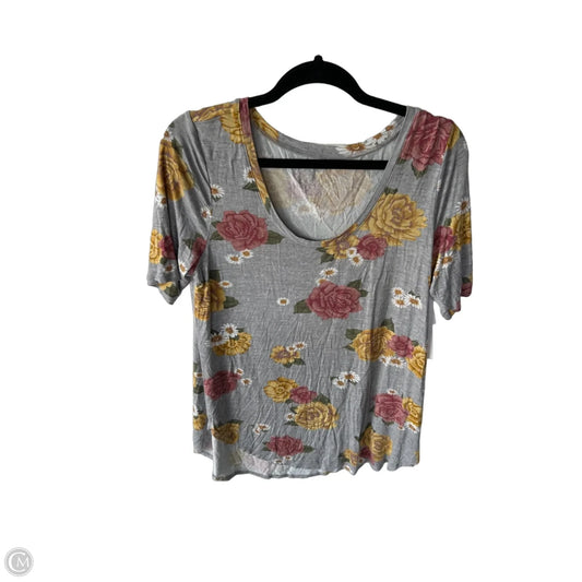 Top Short Sleeve By Maurices In Green & Grey, Size: L