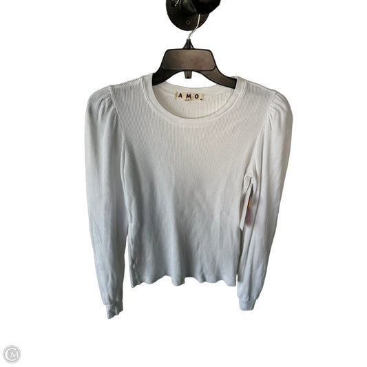 Top Long Sleeve Basic By Amo In White, Size: S