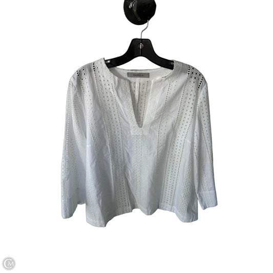 Top 3/4 Sleeve By Clothes Mentor In White, Size: L