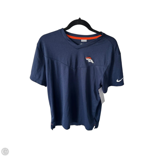 Athletic Top Short Sleeve By Nike In Blue, Size: S