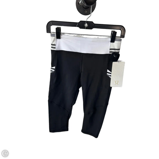 Athletic Leggings Capris By Lululemon In Black & White, Size: 4