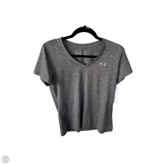 Athletic Top Short Sleeve By Under Armour In Grey, Size: M