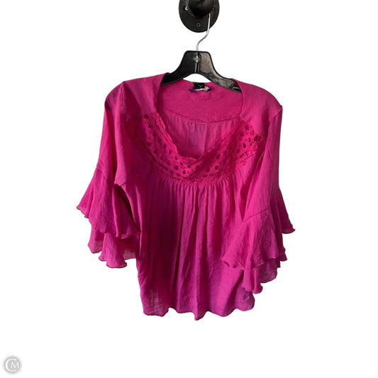 Top 3/4 Sleeve By Robert Louis In Pink, Size: M
