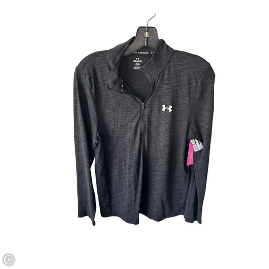 Athletic Top Long Sleeve Collar By Under Armour In Black, Size: M