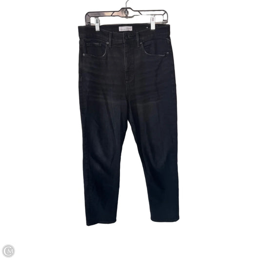 Jeans Straight By Loft In Black Denim, Size: 8