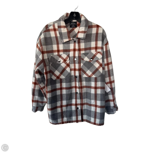 Jacket Shirt By Hfx In Grey & Tan, Size: S