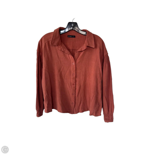 Top Long Sleeve By Very J In Orange, Size: S