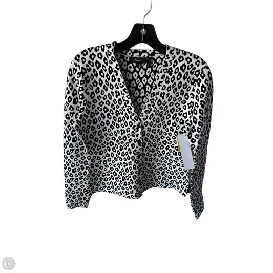 Sweater Cardigan By Theory In Black & White, Size: L