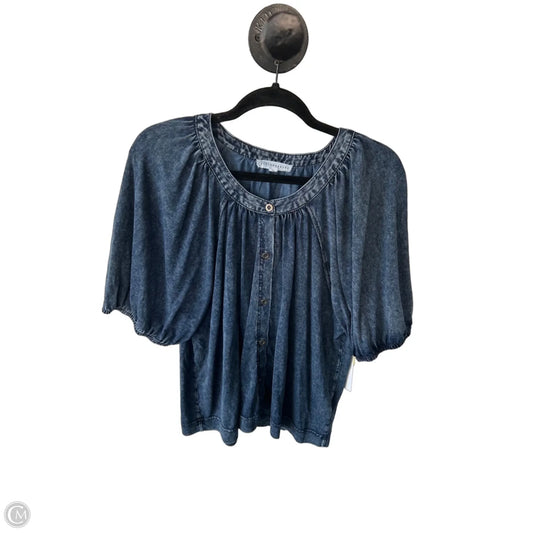 Top Short Sleeve By Jane And Delancey In Blue Denim, Size: Xl