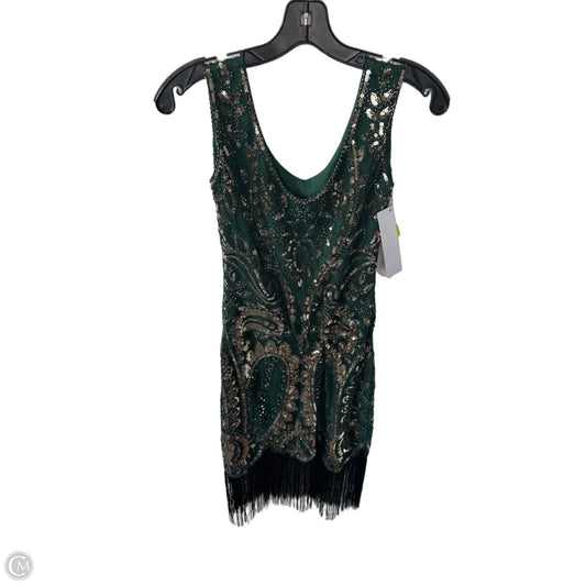 Dress Party Midi By Clothes Mentor In Black & Green, Size: S