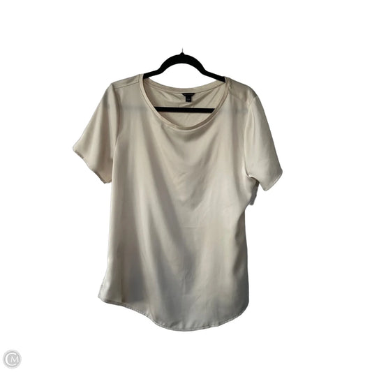 Top Short Sleeve By Ann Taylor In Cream, Size: L