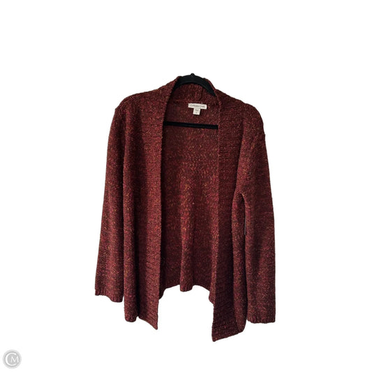 Sweater Cardigan By Coldwater Creek In Brown & Pink, Size: L