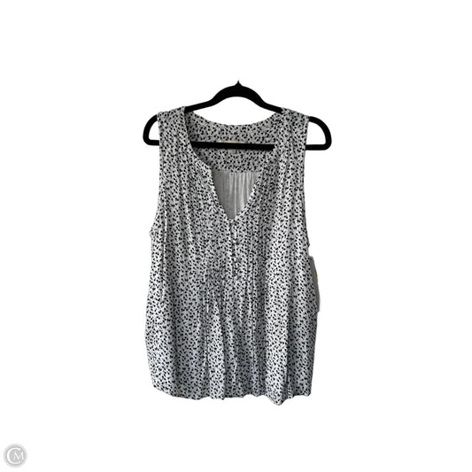 Top Sleeveless By Loft In Black & White, Size: L