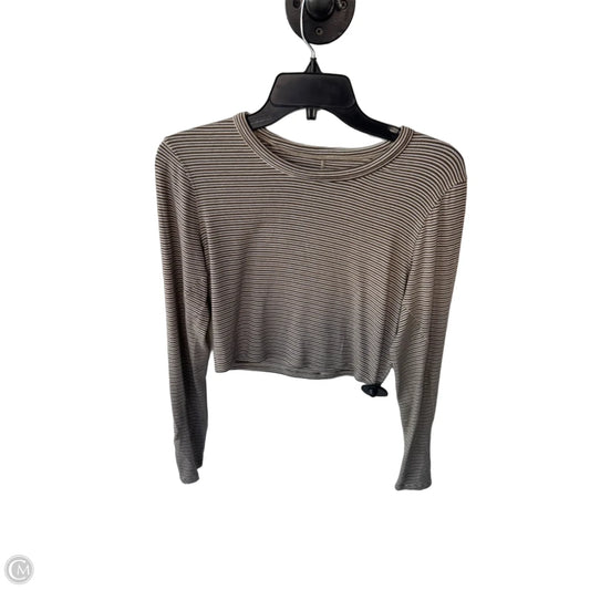 Athletic Top Long Sleeve Crewneck By Lululemon In Brown & White, Size: S