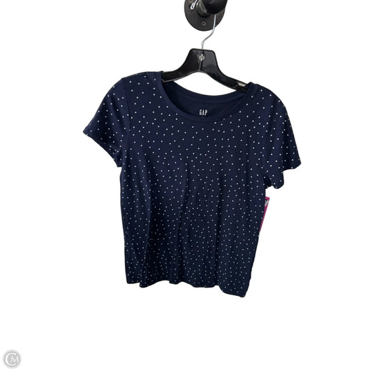 Top Short Sleeve Basic By Gap In Blue & White, Size: M