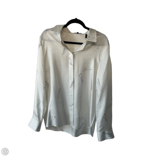 Top Long Sleeve By Theory In Black & White, Size: Xl