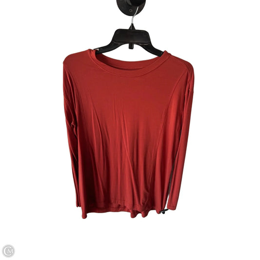 Athletic Top Long Sleeve Crewneck By Lululemon In Orange, Size: M