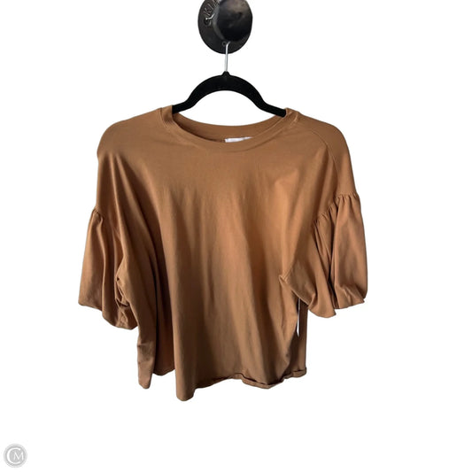 Top Short Sleeve By Gibson And Latimer In Tan, Size: L