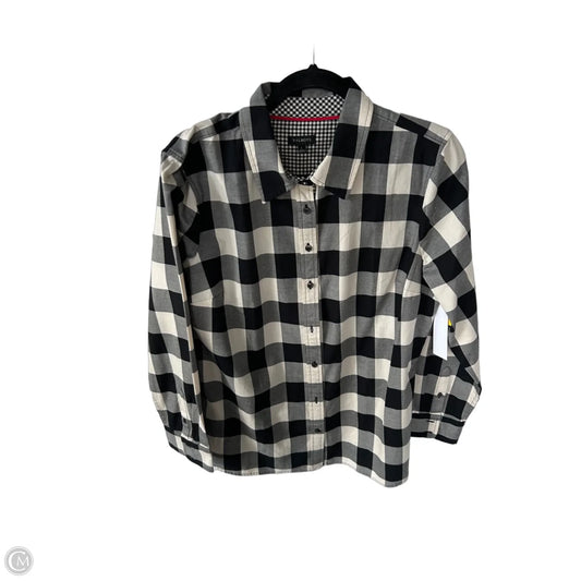 Top Long Sleeve By Talbots In Black & Cream, Size: L