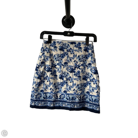 Skirt Mini & Short By Loft In Blue & White, Size: Xxsp