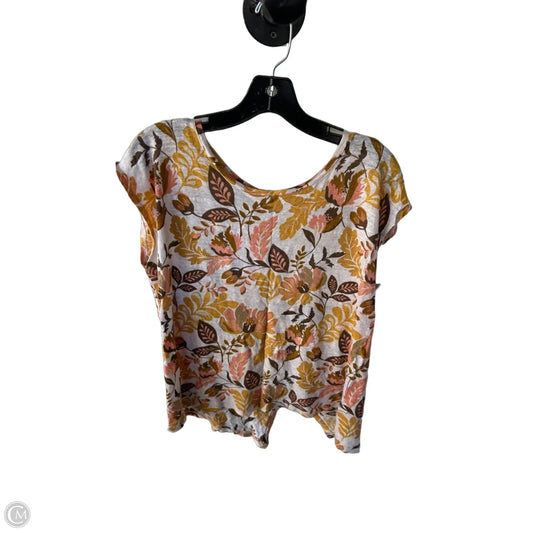 Top Short Sleeve By Rachel Zoe In Brown & Yellow, Size: Xl