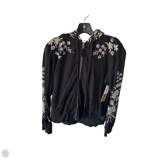 Sweatshirt Designer By Johnny Was In Black & Grey, Size: M