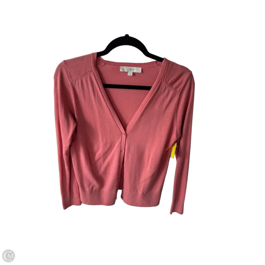 Sweater Cardigan By Loft In Pink, Size: S