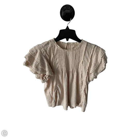 Top Short Sleeve By Anthropologie In Tan, Size: Xs