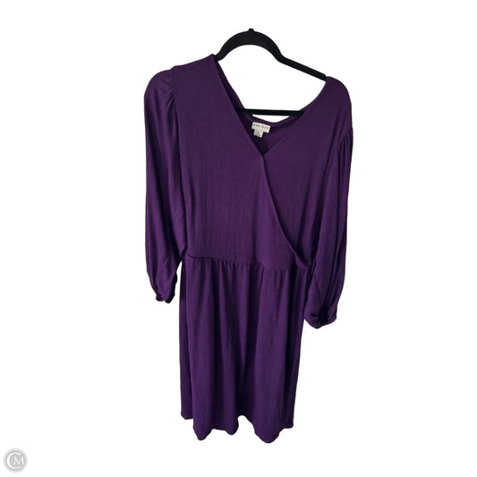 Dress Casual Midi By Ava & Viv In Purple, Size: 1x