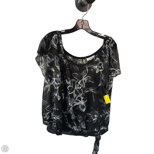 Top 2pc Short Sleeve By Calvin Klein In Black & White, Size: 3x