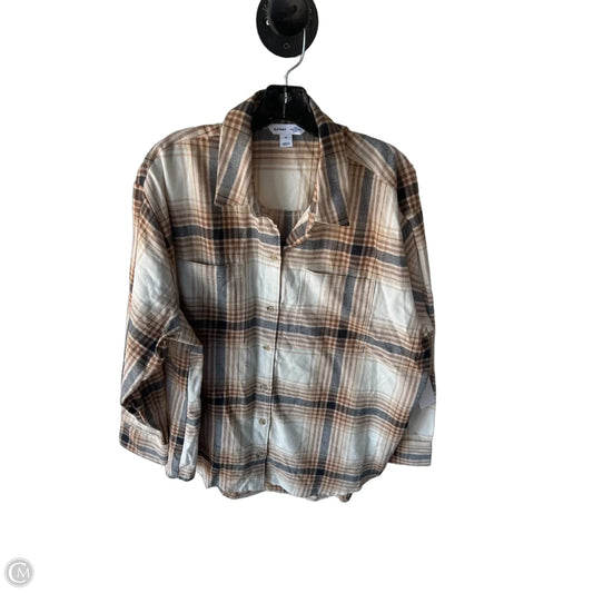 Top Long Sleeve By Old Navy In Tan & White, Size: Xl