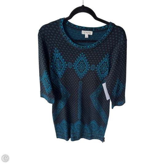Dress Sweater By Clothes Mentor In Black & Blue, Size: L
