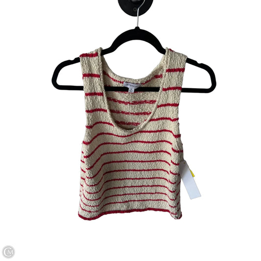Vest Sweater By Evereve In Red & Tan, Size: M