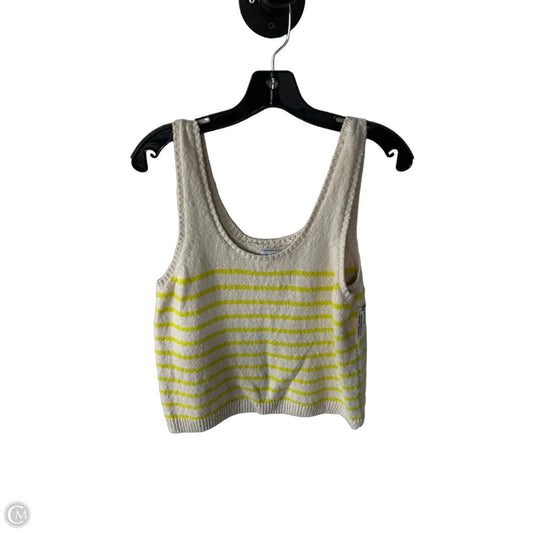 Vest Sweater By Evereve In Cream & Yellow, Size: M